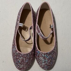 J. Crew Crew Cuts Sparkling Pink Glitter Mary Jane flats